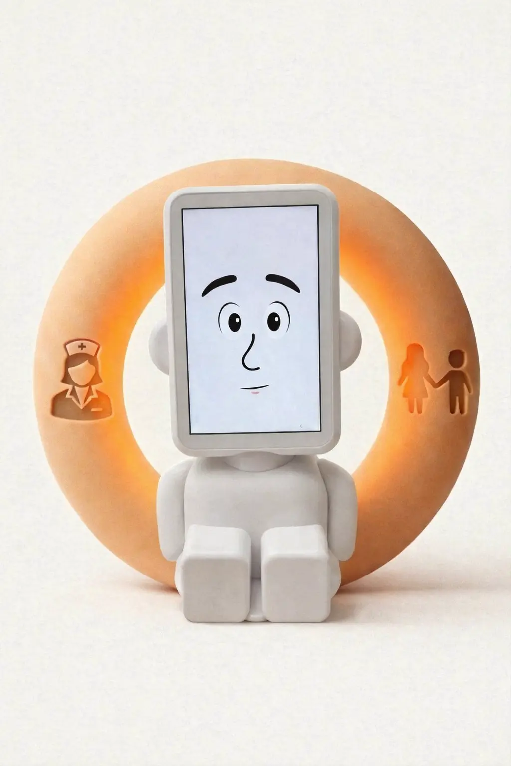 Buddy AI assistant surrounded by family and care network
